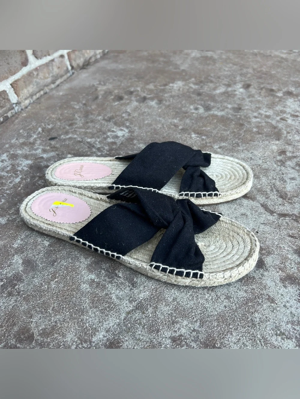 J Crew Twisted Knot Espadrille Sandals in Canvas Sz 8.5